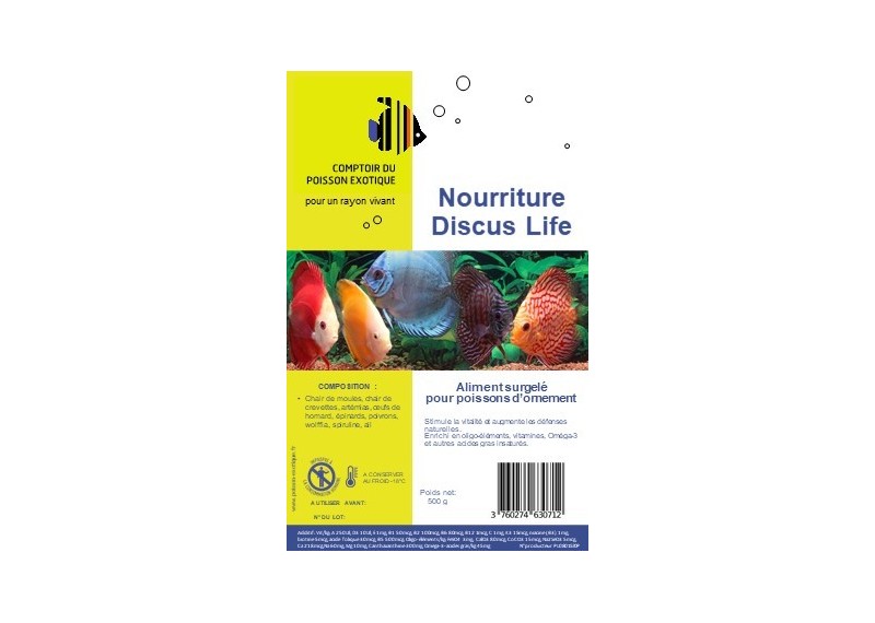 Nourriture discus life - Plaque 500 gr - Plaques de 500 gr - Comptoir du Poisson exotique