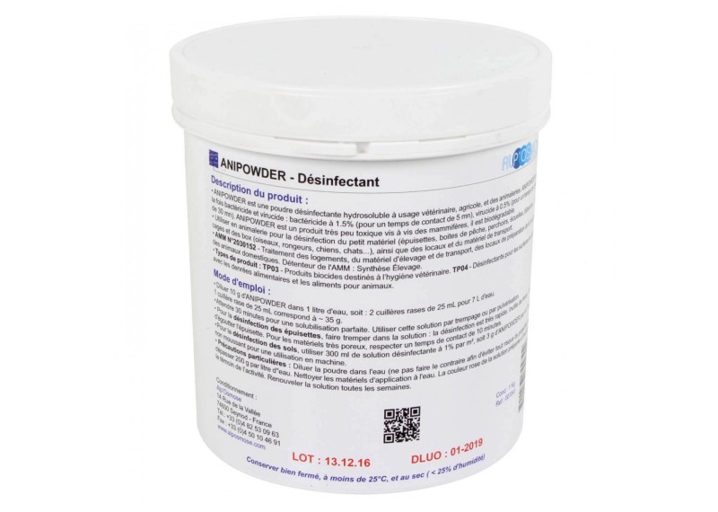 Anipowder 500 gr désinfectant épuisette